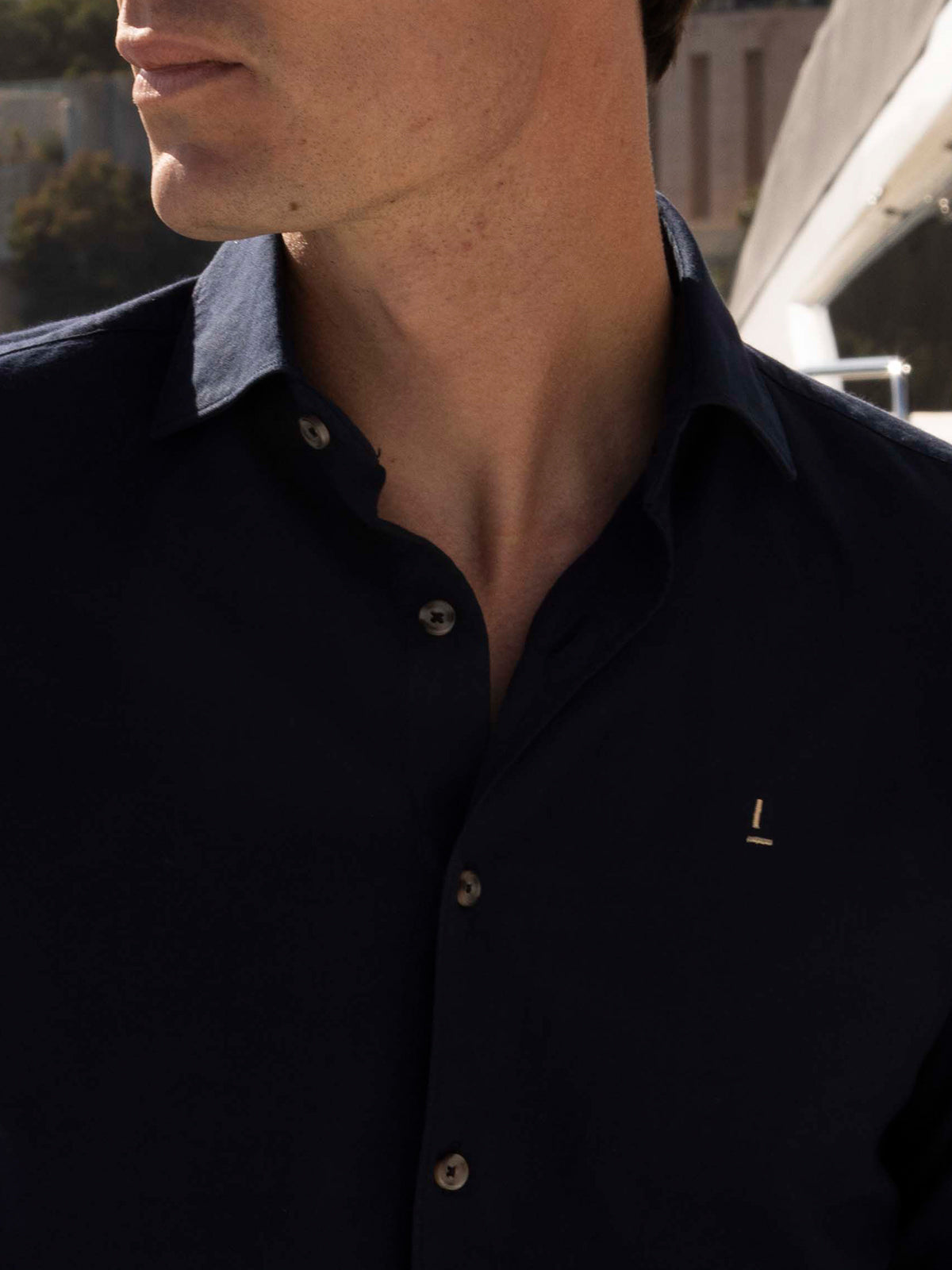 Camisa Azul Marino Algodón Churruca