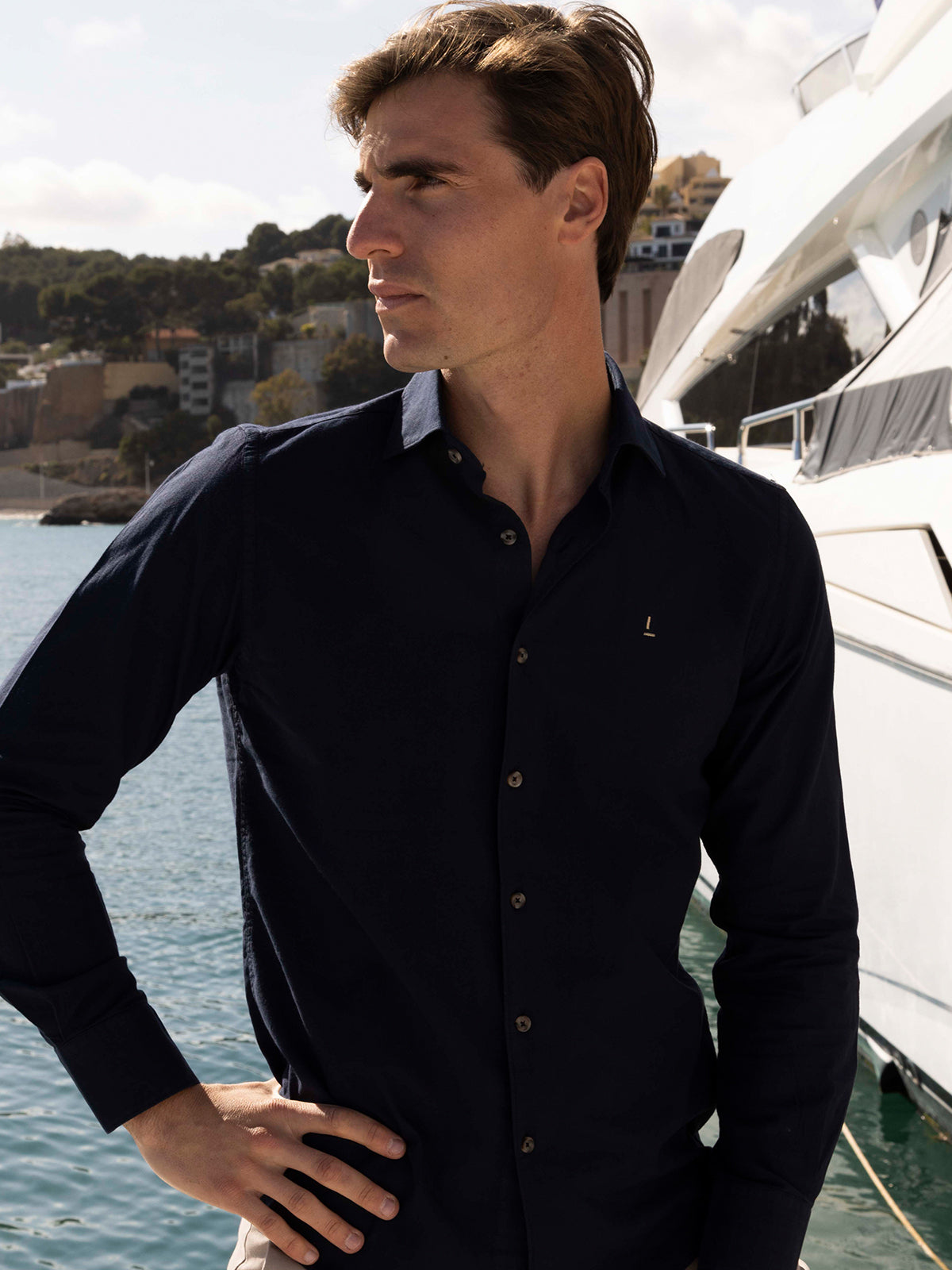 Camisa Azul Marino Algodón Churruca