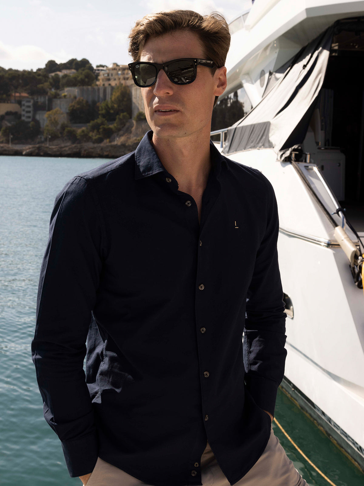 Camisa Azul Marino Algodón Churruca