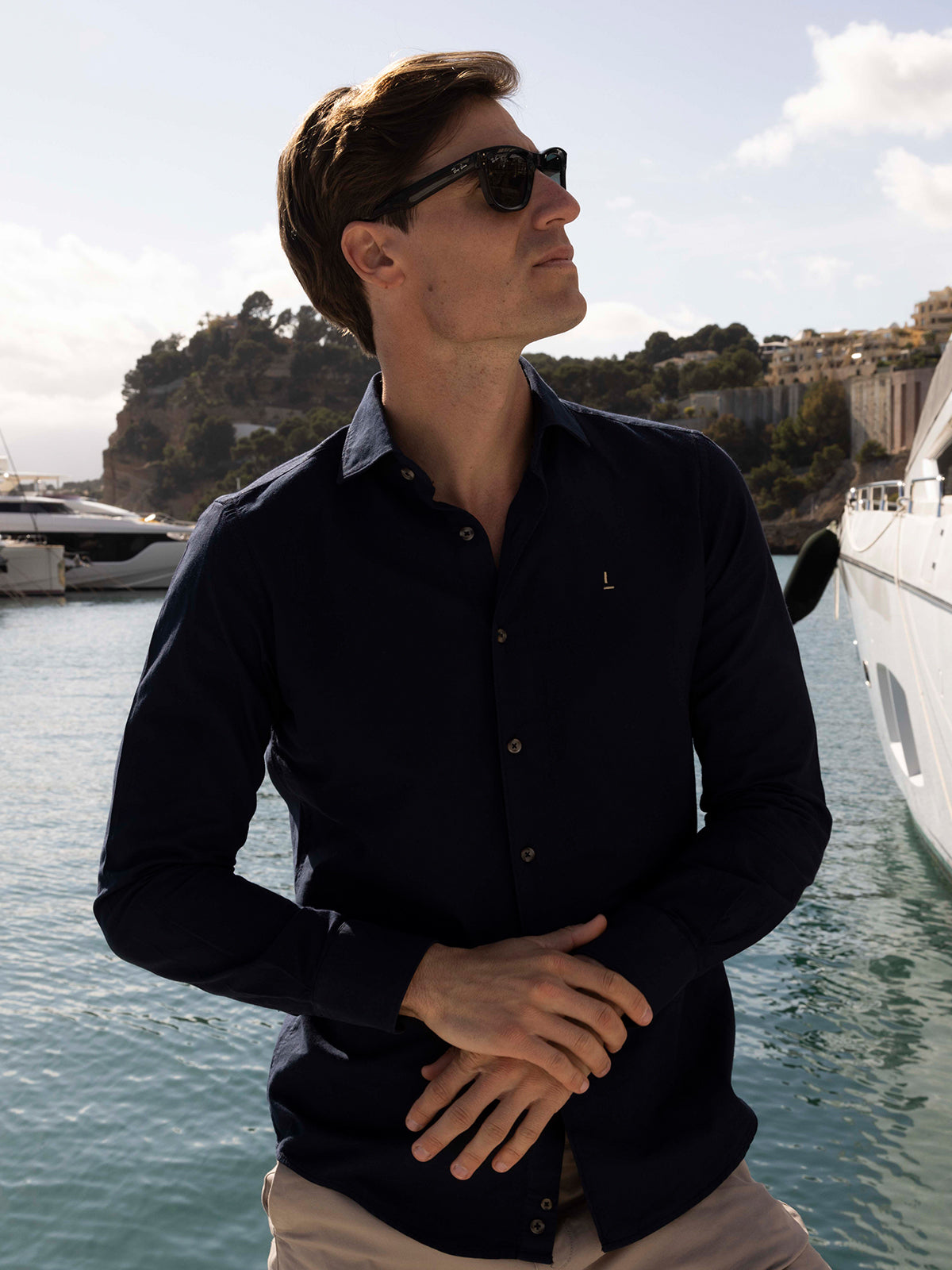 Camisa Azul Marino Algodón Churruca